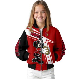 customized louisville cardinals mickey football red white jacket top rated