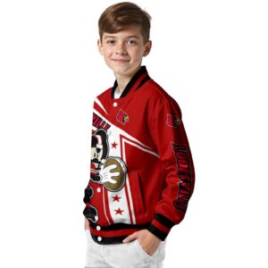 customized louisville cardinals mickey football red white jacket trendy