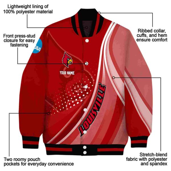 customized louisville cardinals wave patterns red jacket new arrival