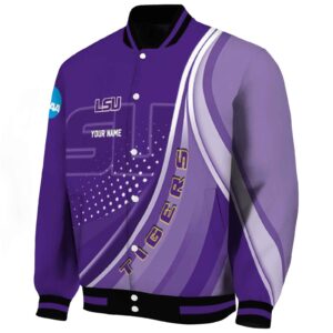 customized lsu tigers wave patterns purple jacket best selling