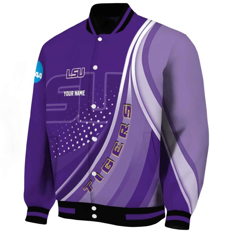 customized lsu tigers wave patterns purple jacket best selling