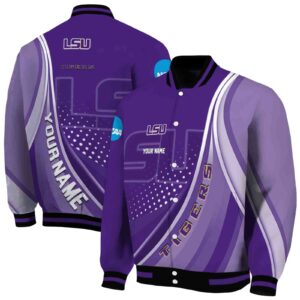 customized lsu tigers wave patterns purple jacket fashion forward