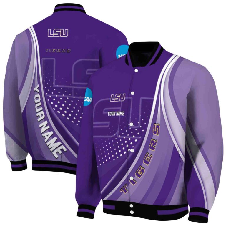customized lsu tigers wave patterns purple jacket fashion forward