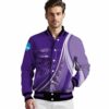 customized lsu tigers wave patterns purple jacket high quality