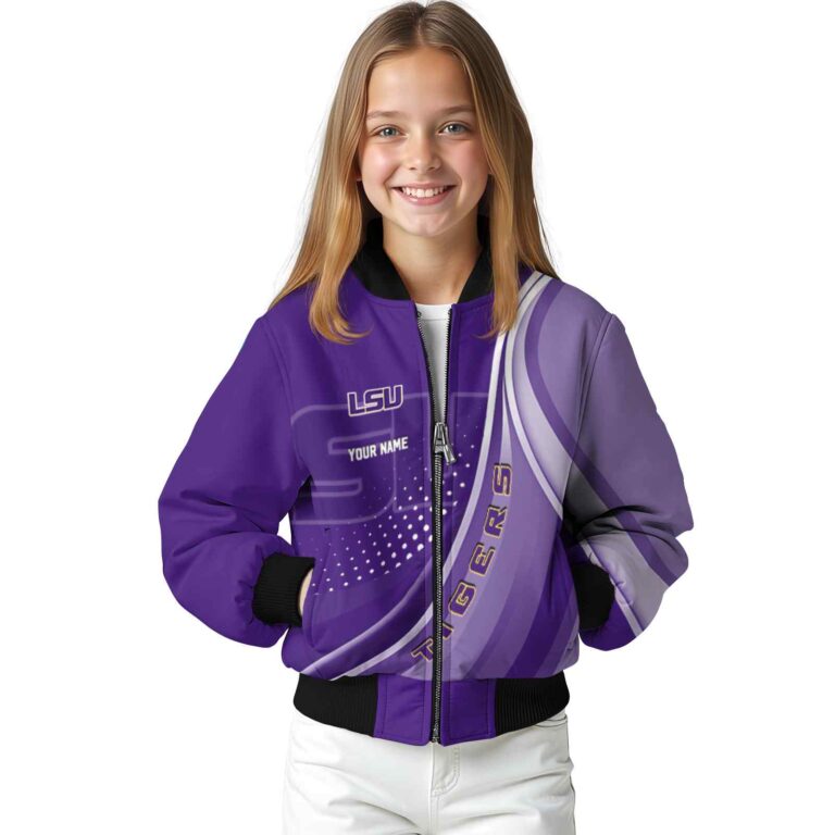 customized lsu tigers wave patterns purple jacket top rated