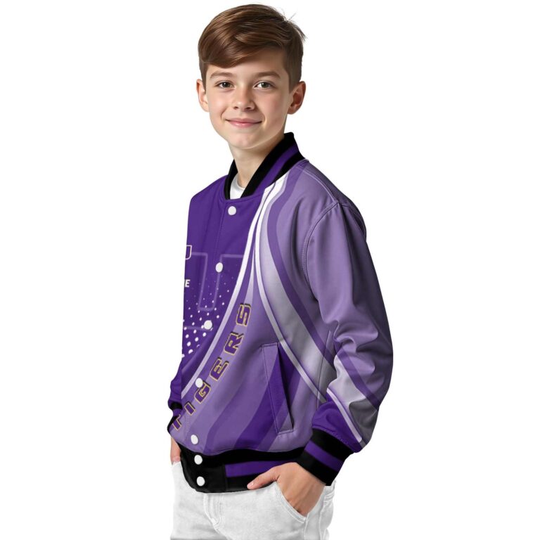 customized lsu tigers wave patterns purple jacket trendy