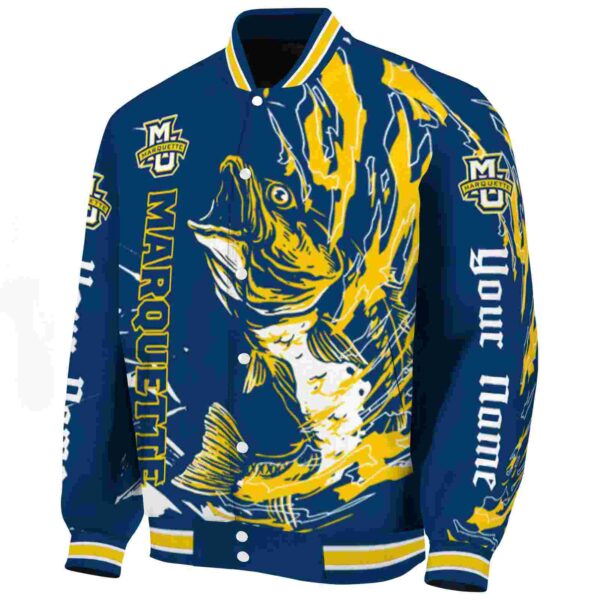 customized marquette golden eagles fishing passion blue white jacket best selling