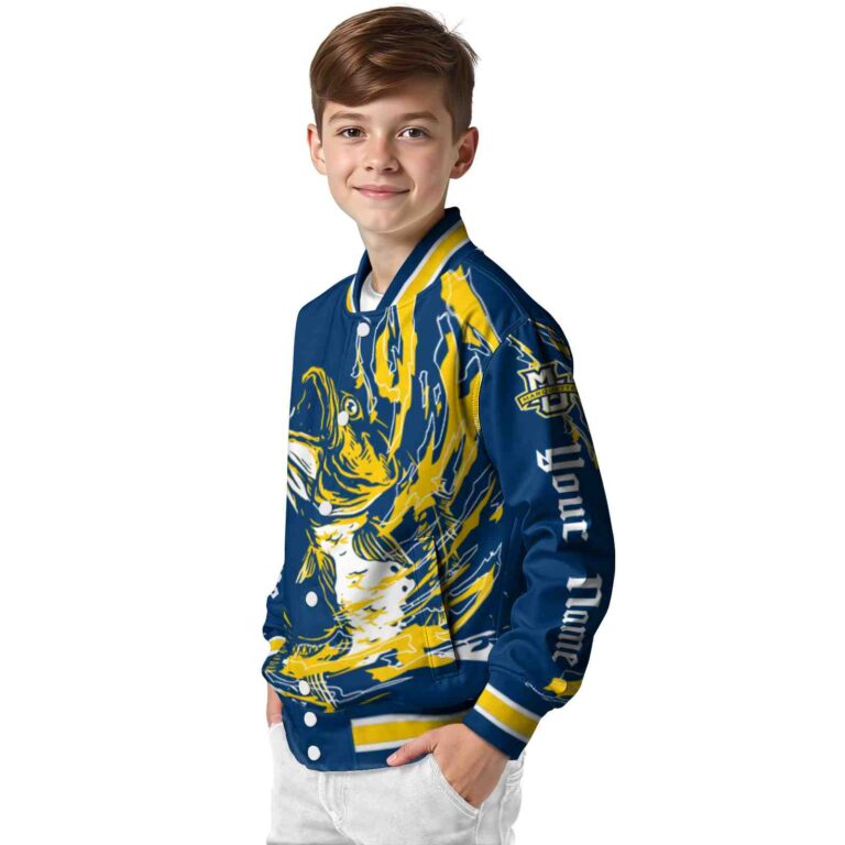 customized marquette golden eagles fishing passion blue white jacket trendy