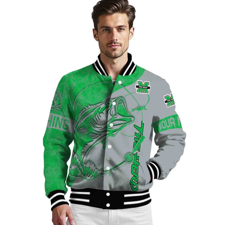 customized marshall thundering herd fishing rod gray jacket high quality