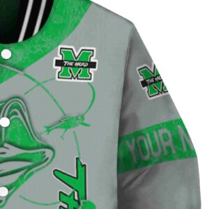 customized marshall thundering herd fishing rod gray jacket premium grade