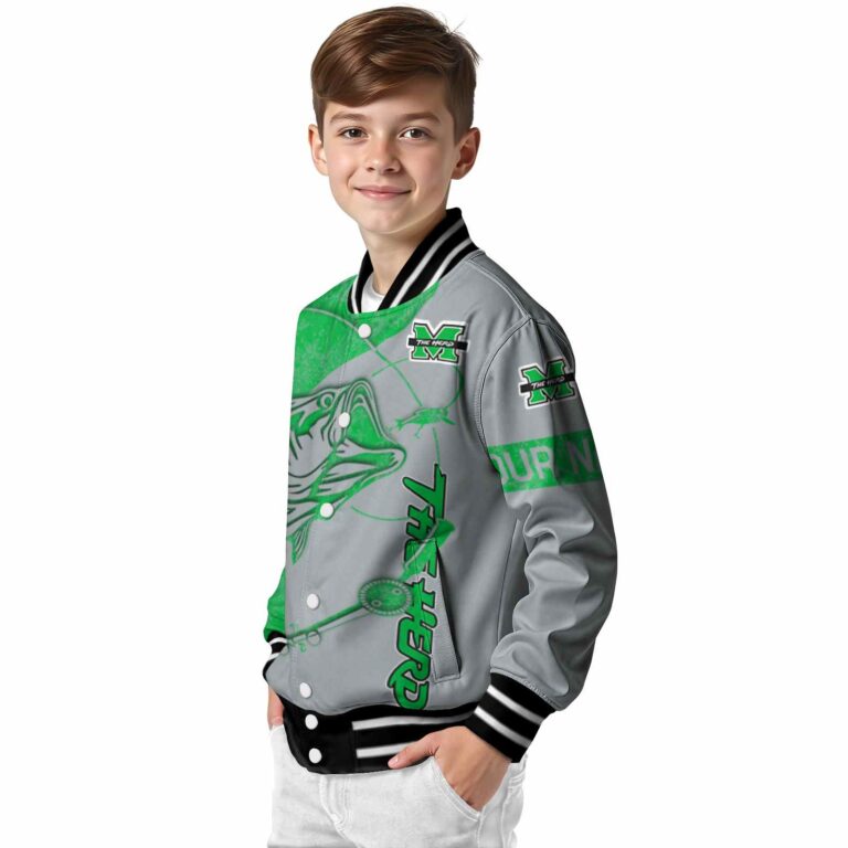 customized marshall thundering herd fishing rod gray jacket trendy