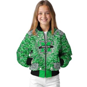 customized marshall thundering herd heart explosion green jacket top rated