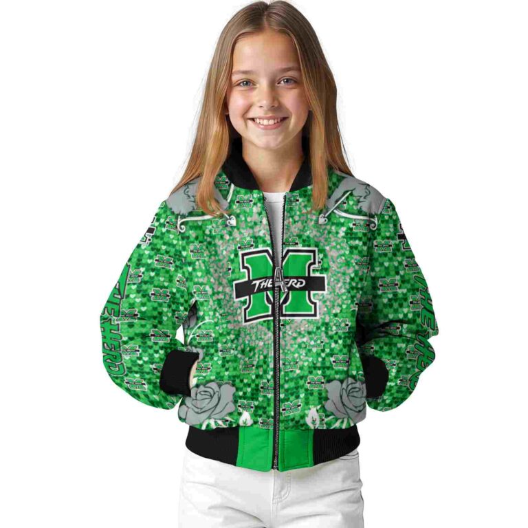 customized marshall thundering herd heart explosion green jacket top rated