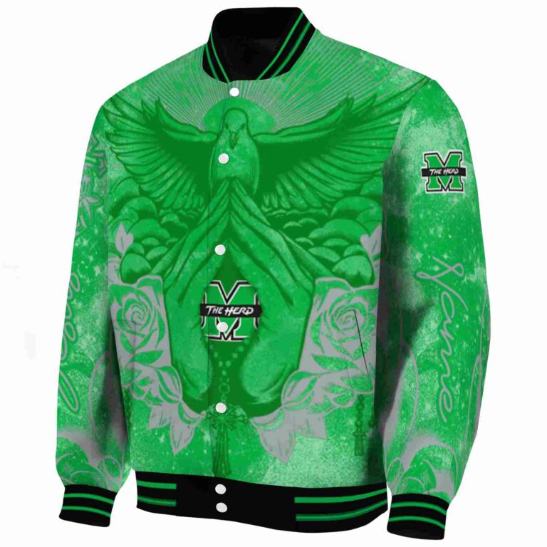 customized marshall thundering herd praying hands green jacket best selling