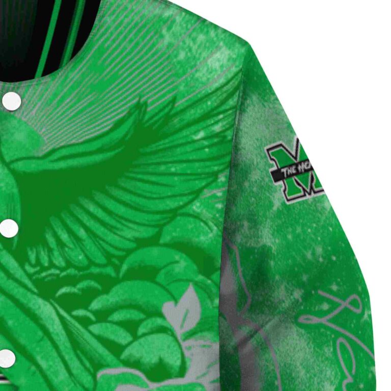 customized marshall thundering herd praying hands green jacket premium grade
