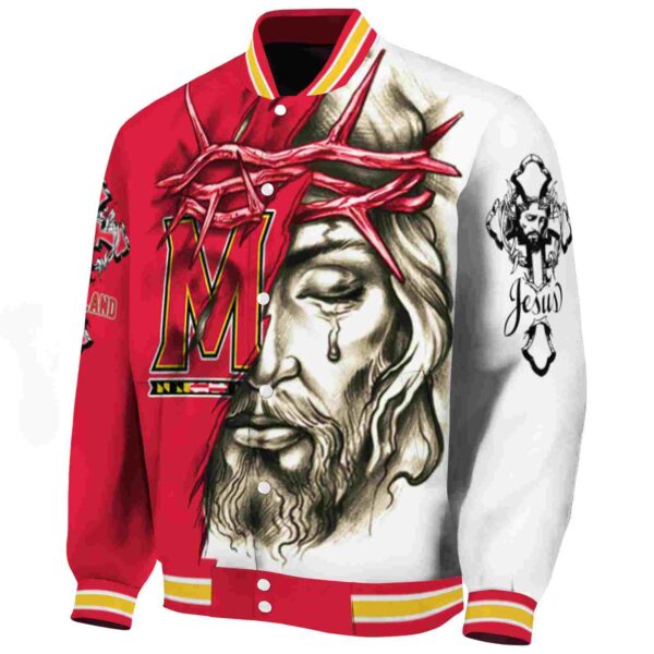 customized maryland terrapins jesus tears red white jacket best selling