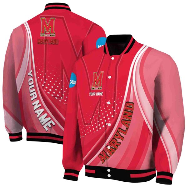 customized maryland terrapins wave patterns red jacket fashion forward