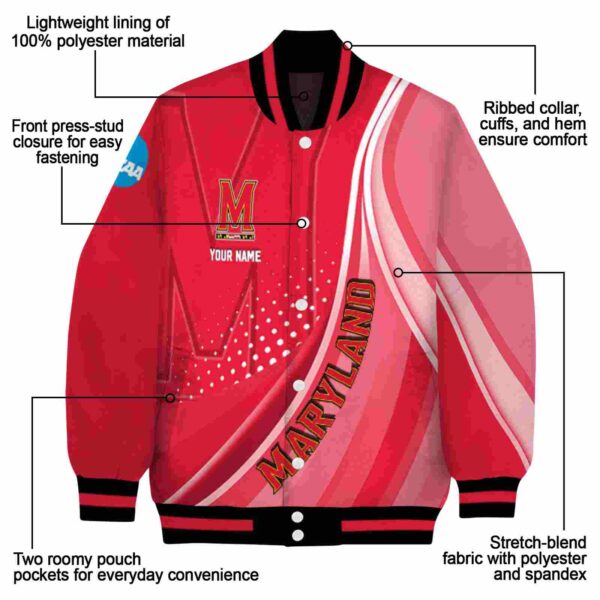 customized maryland terrapins wave patterns red jacket new arrival