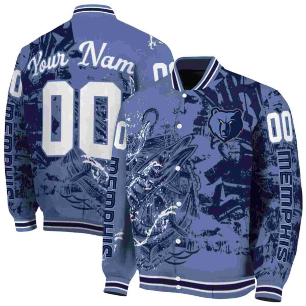 customized memphis grizzlies fishing art blue jacket fashion forward
