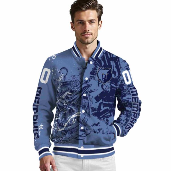 customized memphis grizzlies fishing art blue jacket high quality