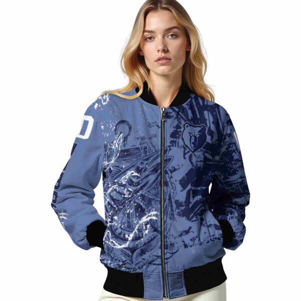 customized memphis grizzlies fishing art blue jacket latest model