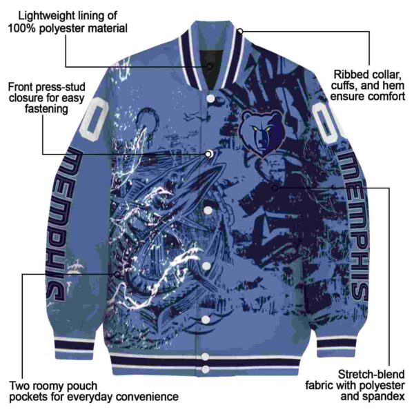customized memphis grizzlies fishing art blue jacket new arrival