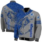customized memphis tigers fishing rod gray jacket best selling