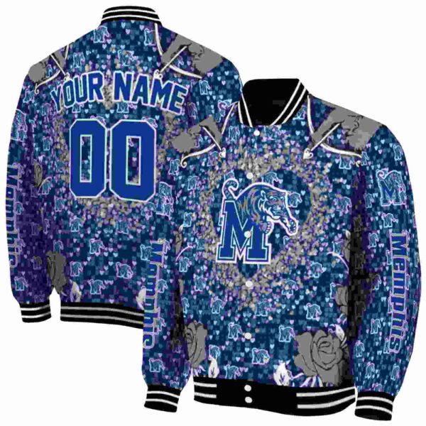 customized memphis tigers heart explosion blue jacket fashion forward