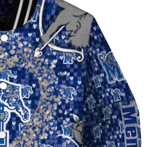 customized memphis tigers heart explosion blue jacket premium grade