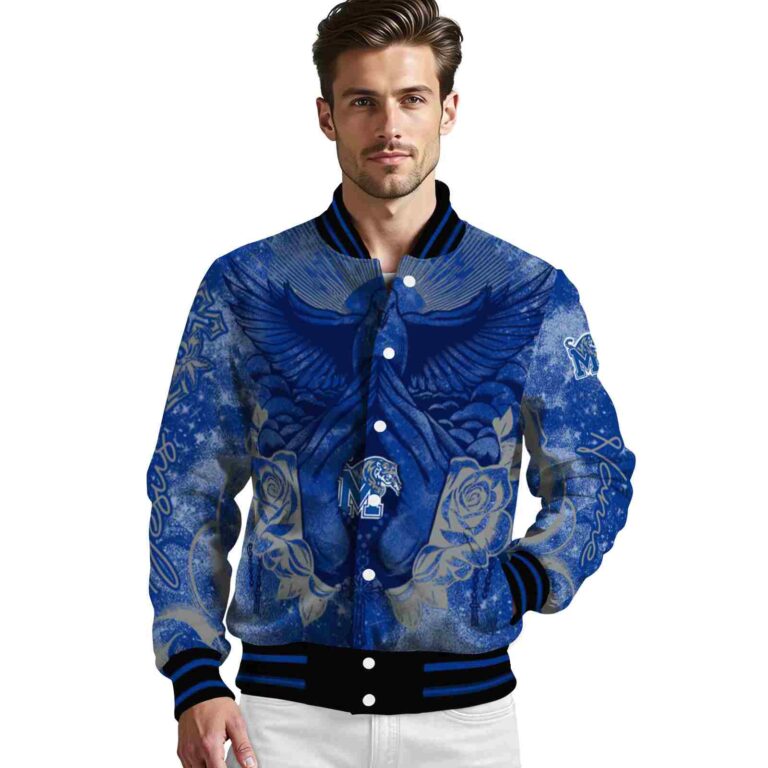 customized memphis tigers praying hands blue jacket high quality