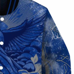 customized memphis tigers praying hands blue jacket premium grade