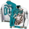 customized miami dolphins jesus tears aqua white jacket fashion forward