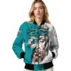 customized miami dolphins jesus tears aqua white jacket latest model