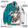 customized miami dolphins jesus tears aqua white jacket new arrival