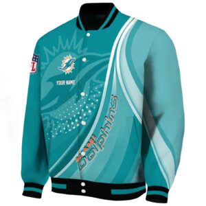 customized miami dolphins wave patterns aqua jacket best selling