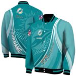 customized miami dolphins wave patterns aqua jacket best selling