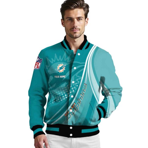 customized miami dolphins wave patterns aqua jacket high quality