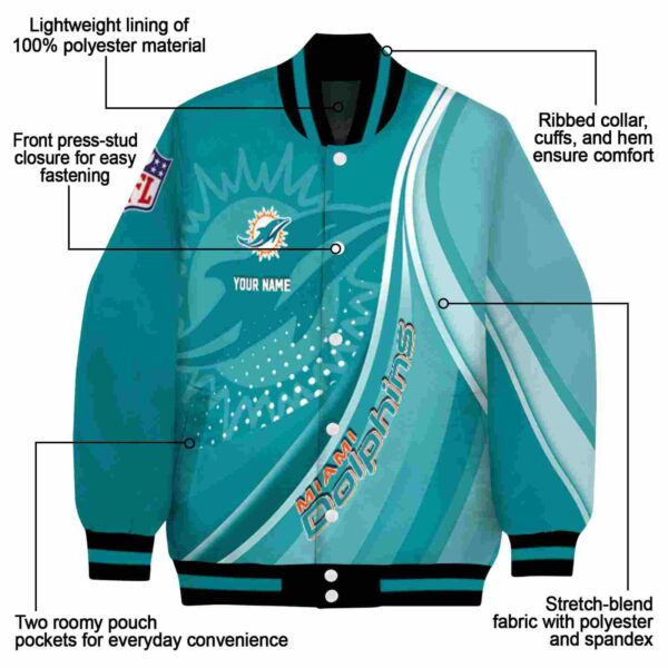 customized miami dolphins wave patterns aqua jacket new arrival