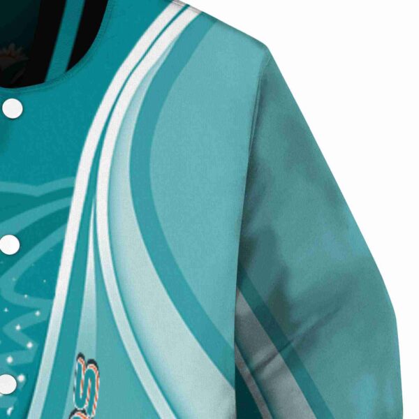 customized miami dolphins wave patterns aqua jacket premium grade