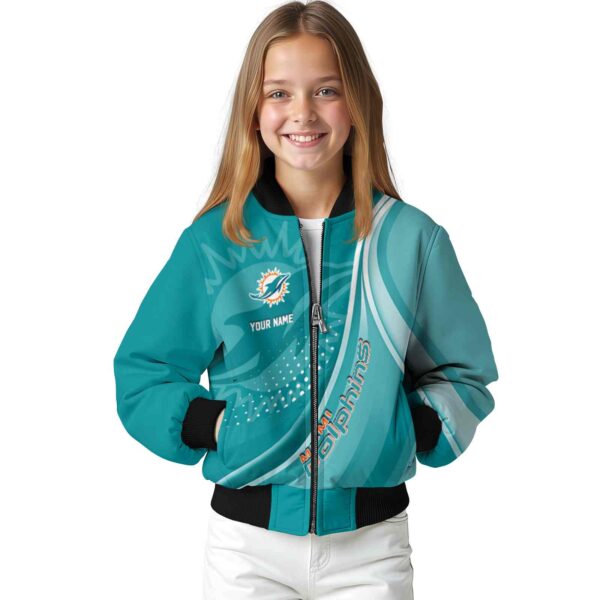 customized miami dolphins wave patterns aqua jacket top rated