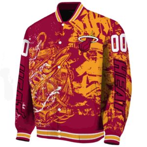 customized miami heat fishing art red jacket best selling