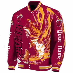 customized miami heat fishing passion red white jacket best selling