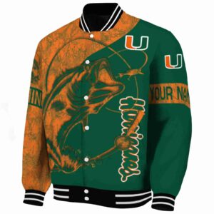 customized miami hurricanes fishing rod green jacket best selling
