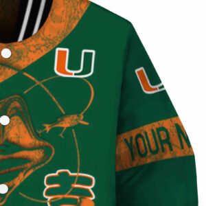 customized miami hurricanes fishing rod green jacket premium grade