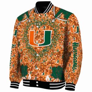 customized miami hurricanes heart explosion orange jacket best selling