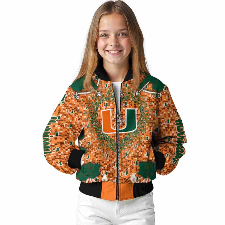 customized miami hurricanes heart explosion orange jacket top rated