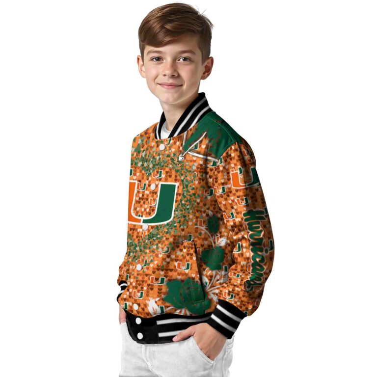 customized miami hurricanes heart explosion orange jacket trendy