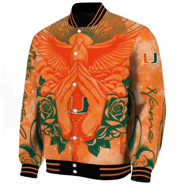 customized miami hurricanes praying hands orange jacket best selling