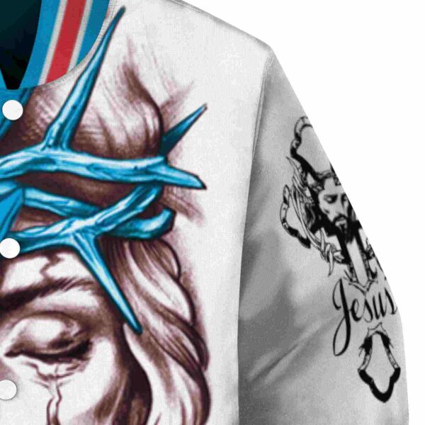 customized miami marlins jesus tears blue white jacket premium grade