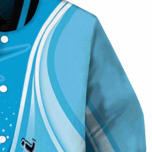 customized miami marlins wave patterns blue jacket premium grade